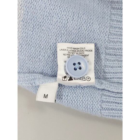 RE/DONE 60s Shrunken Polo Top Medium Pale Blue Striped Cropped Knit Mod - Picture 11 of 16